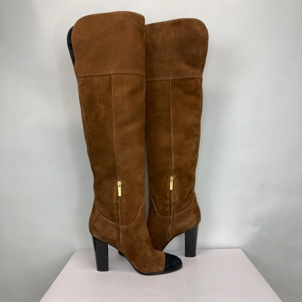 New Veronica Beard Conrad Cap Toe Over the Knee Boot Sz 9